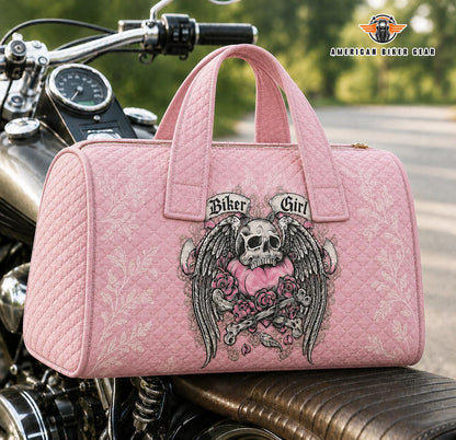 Skull Pink Quilted Duffle Bag TN02