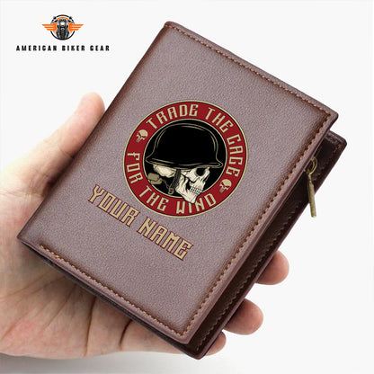 Biker Personalized Men’s Slim Vertical Leather Wallet TN01