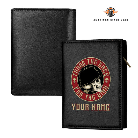 Biker Personalized Men’s Slim Vertical Leather Wallet TN01