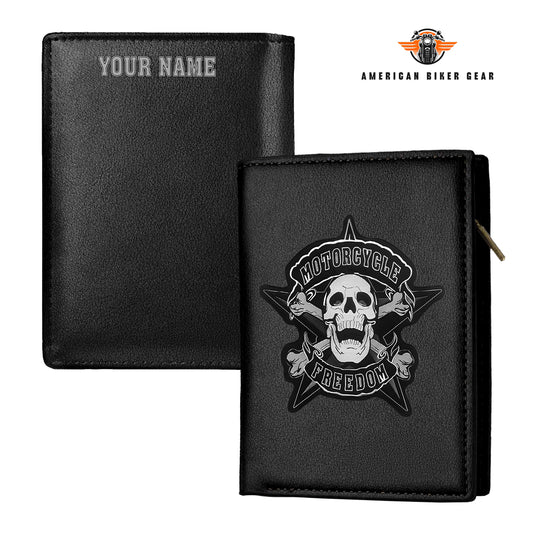 Biker Personalized Men’s Slim Vertical Leather Wallet TN02