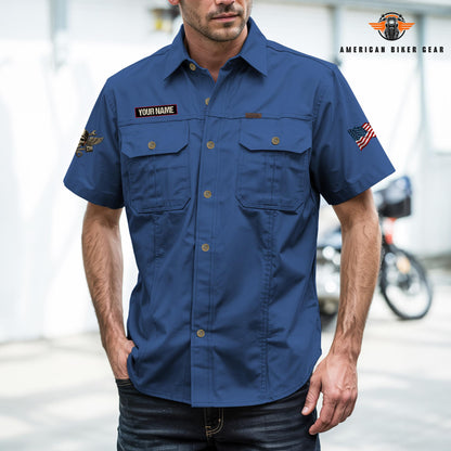 Biker Personalized Short Sleeve Cargo Shirt TP01