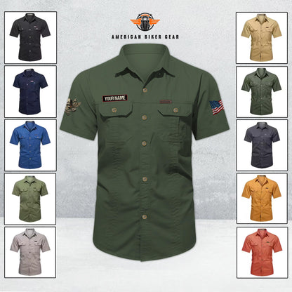 Biker Personalized Short Sleeve Cargo Shirt TP01