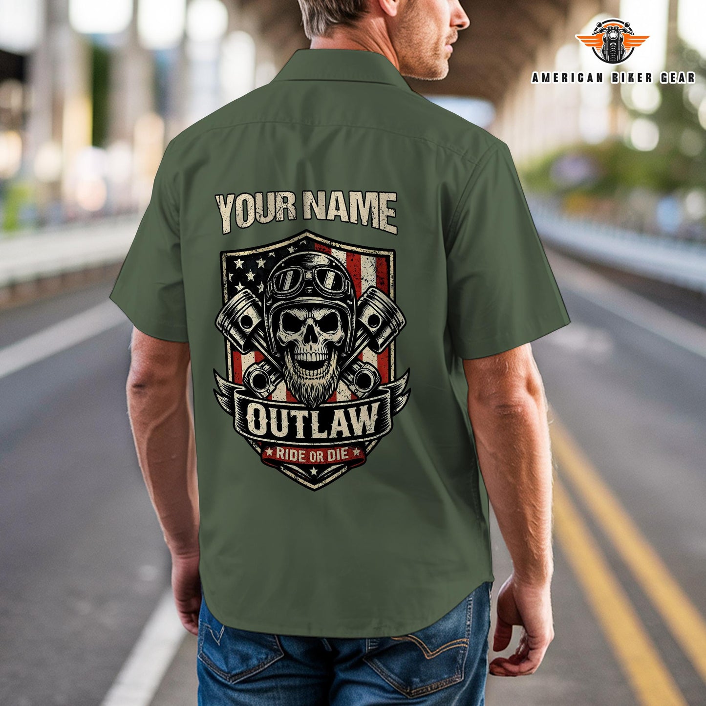 Biker Personalized Short Sleeve Cargo Shirt TP02