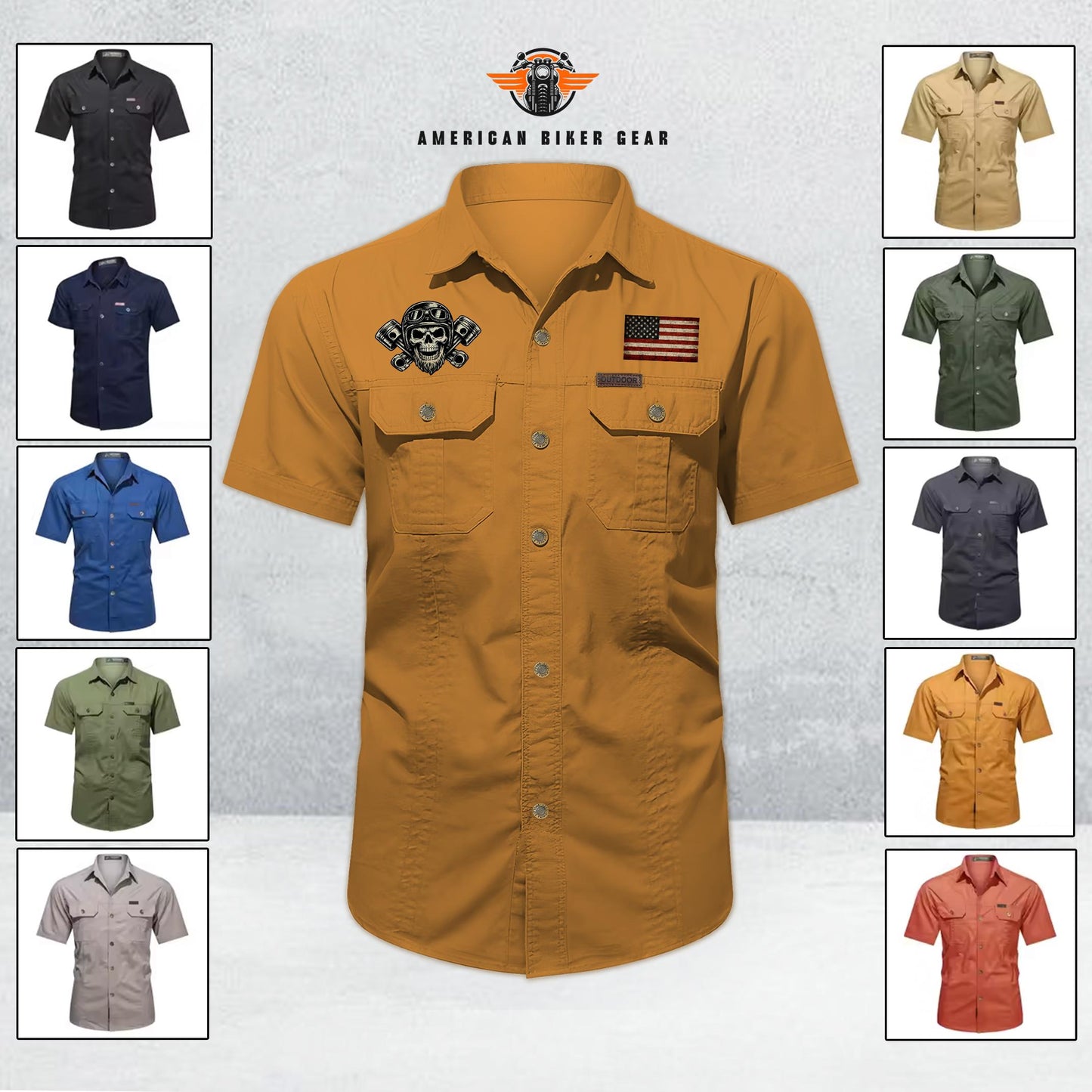 Biker Personalized Short Sleeve Cargo Shirt TP02