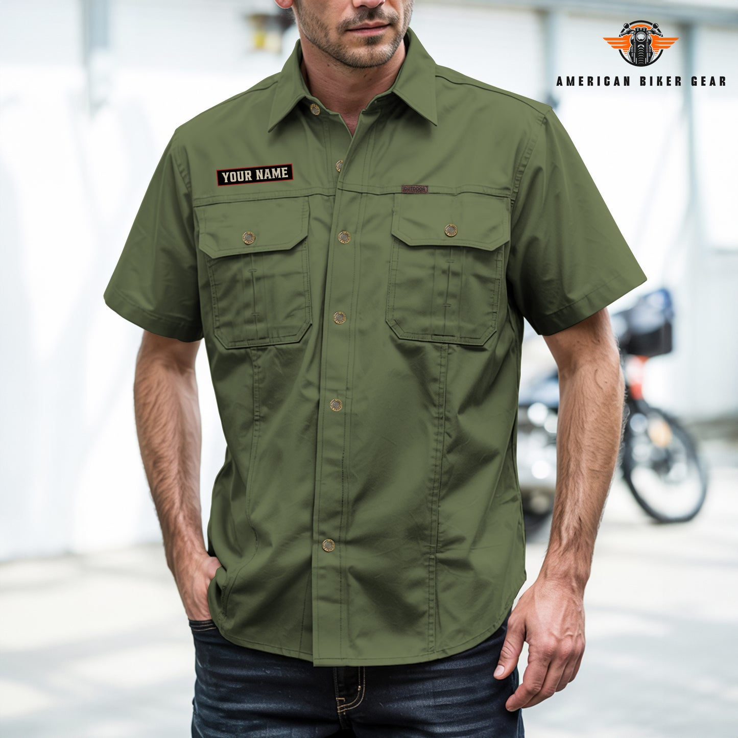 Biker Men’s Short Sleeve Cargo Shirt New 2026 TP03