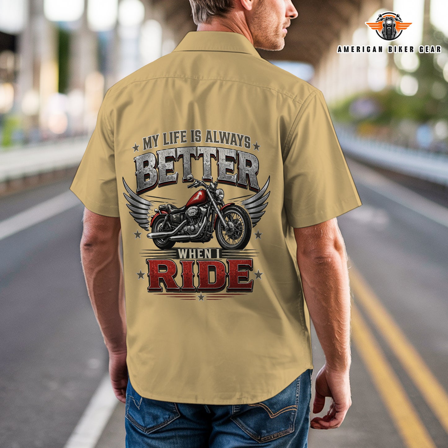 Biker Men’s Short Sleeve Cargo Shirt New 2026 TP03