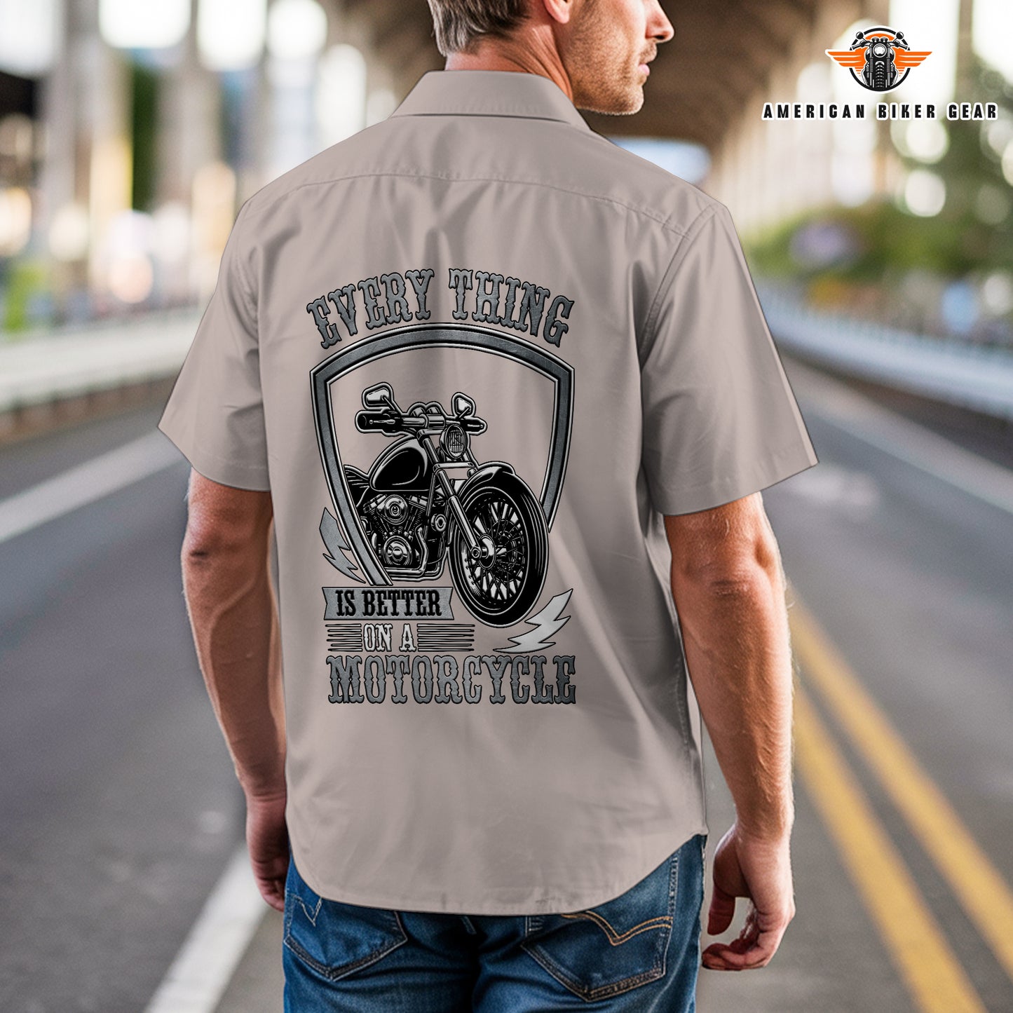 Laconia Biker Personalized Men’s Short Sleeve Cargo Shirt TP12