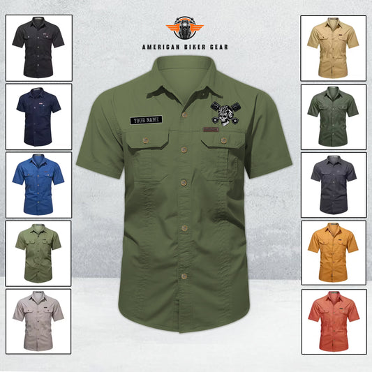 Laconia Biker Personalized Men’s Short Sleeve Cargo Shirt TP12