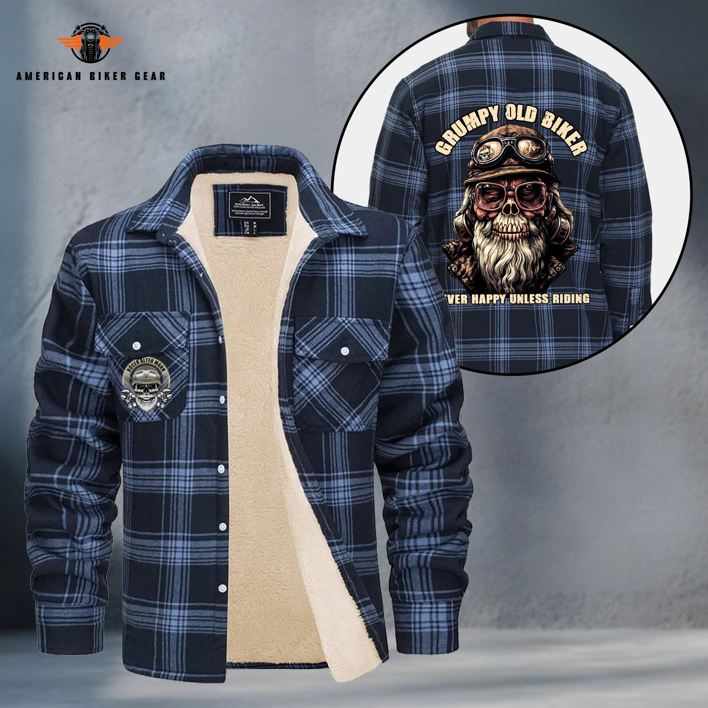 Grumpy Old Biker Fleece Flannel TP06