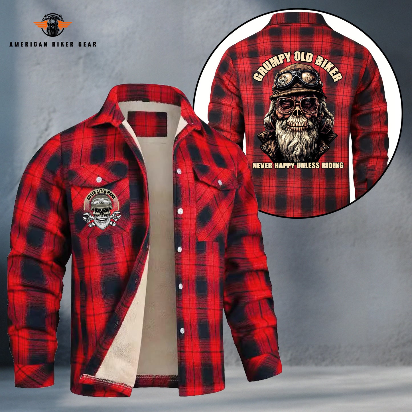 Grumpy Old Biker Fleece Flannel TP06