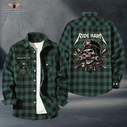 Biker Personalized Casual Flannel Long Sleeve Shirt TP02