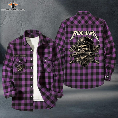 Biker Personalized Casual Flannel Long Sleeve Shirt TP02
