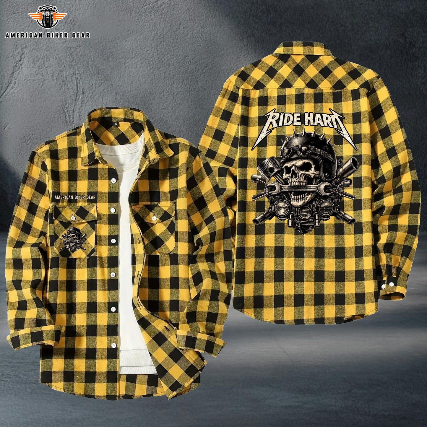 Biker Personalized Casual Flannel Long Sleeve Shirt TP02