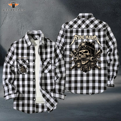 Biker Personalized Casual Flannel Long Sleeve Shirt TP02
