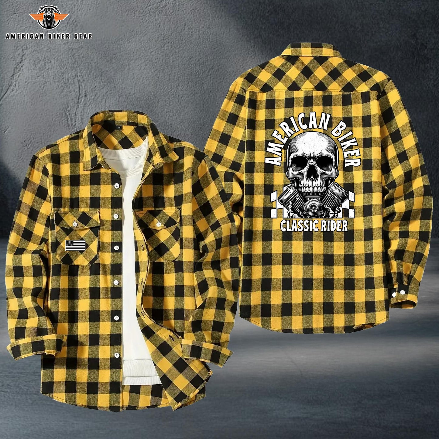 Biker Personalized Casual Flannel Long Sleeve Shirt TP03
