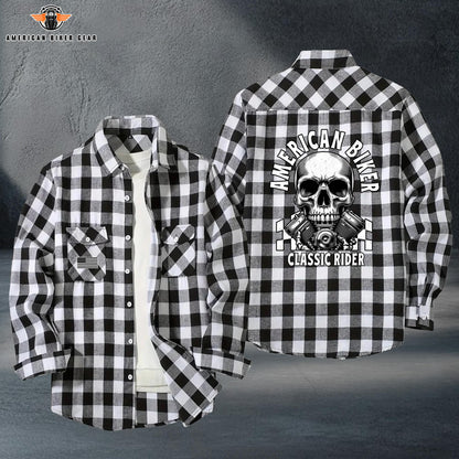 Biker Personalized Casual Flannel Long Sleeve Shirt TP03