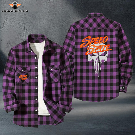 Biker Personalized Casual Flannel Long Sleeve Shirt TP04