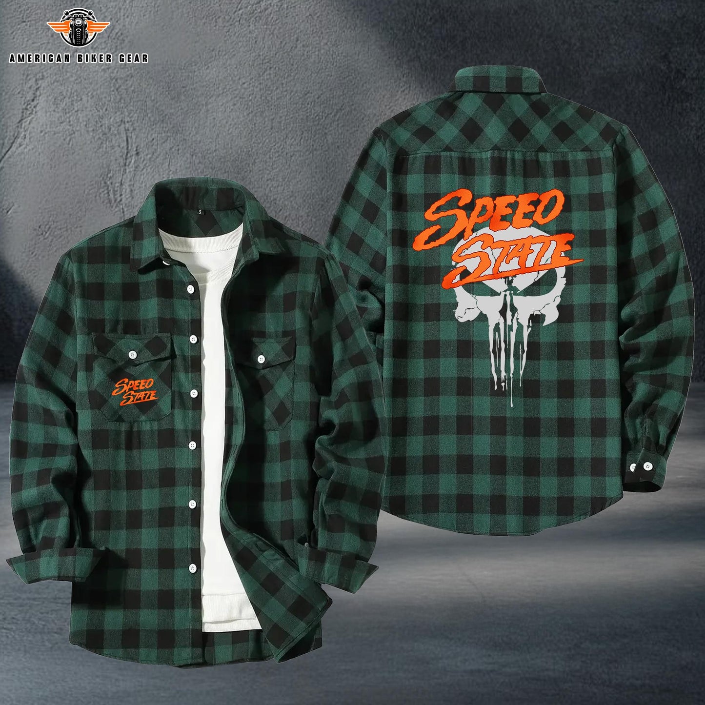 Biker Personalized Casual Flannel Long Sleeve Shirt TP04