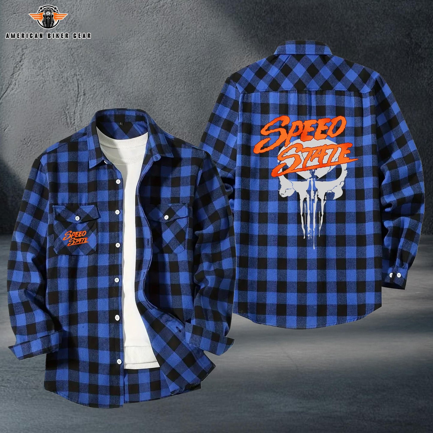 Biker Personalized Casual Flannel Long Sleeve Shirt TP04