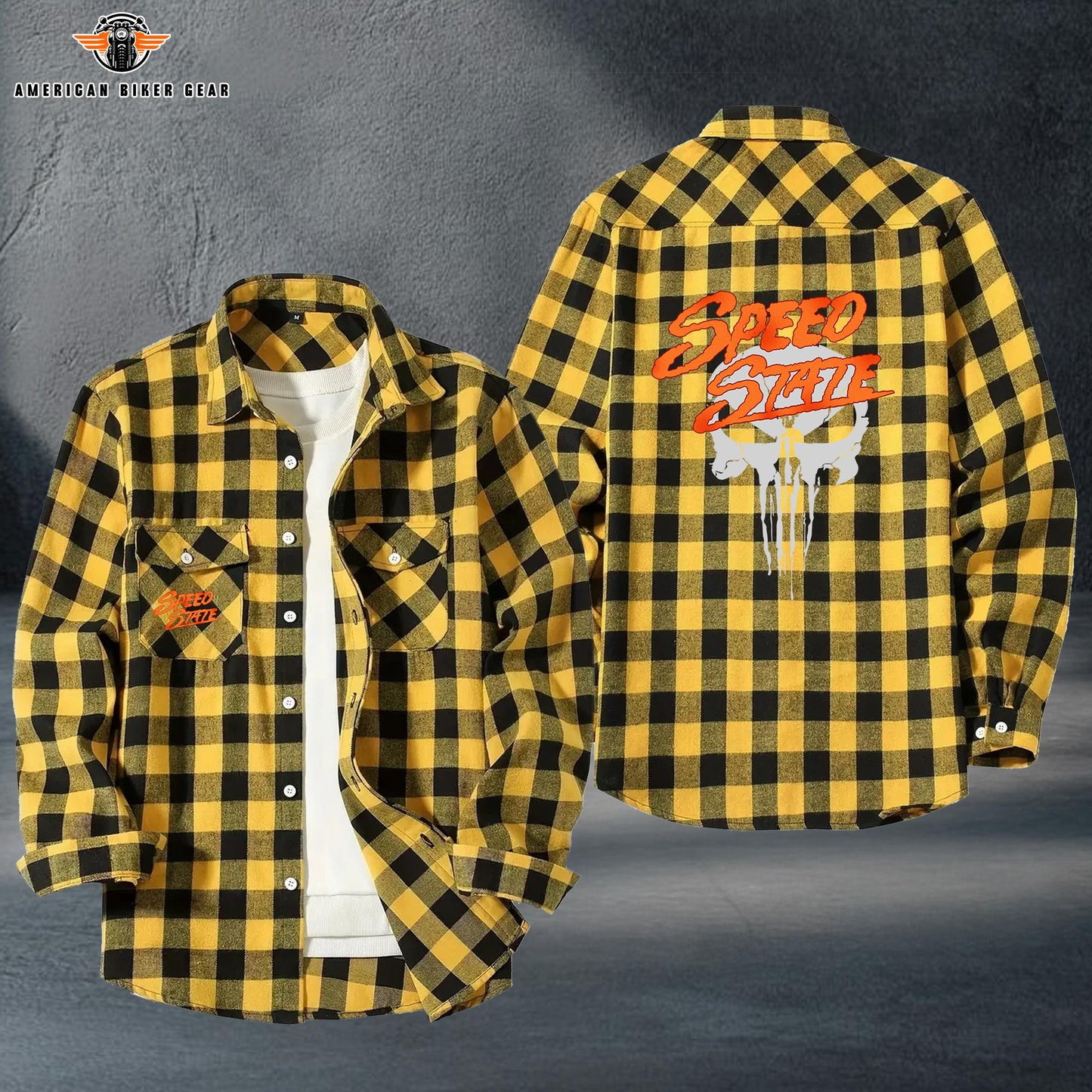 Biker Personalized Casual Flannel Long Sleeve Shirt TP04