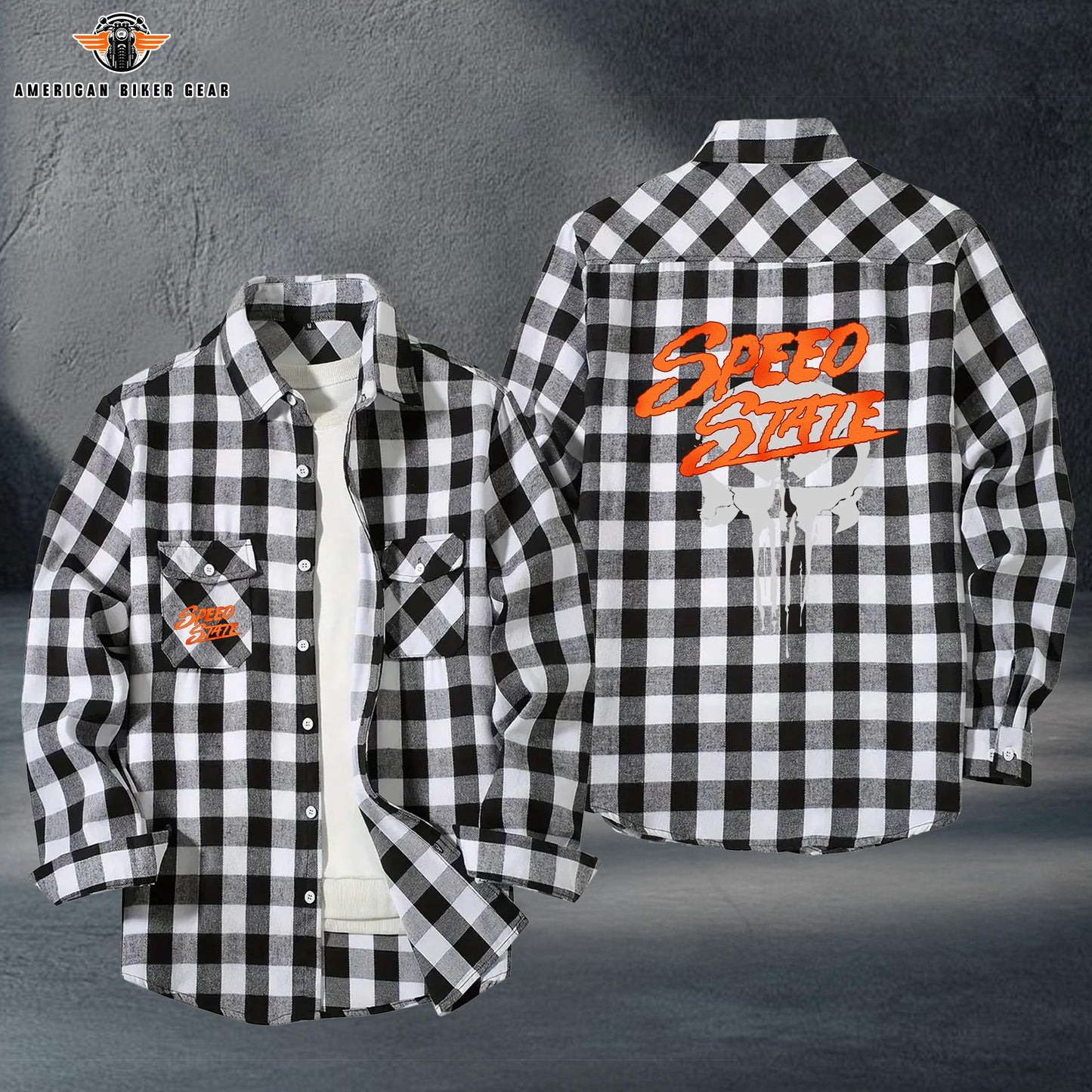 Biker Personalized Casual Flannel Long Sleeve Shirt TP04