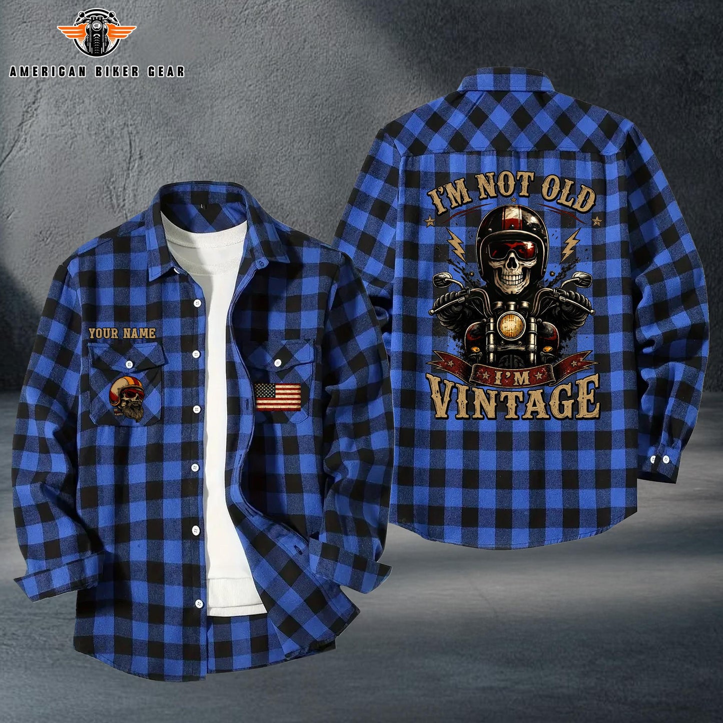 Biker Personalized Casual Flannel Long Sleeve Shirt TP10