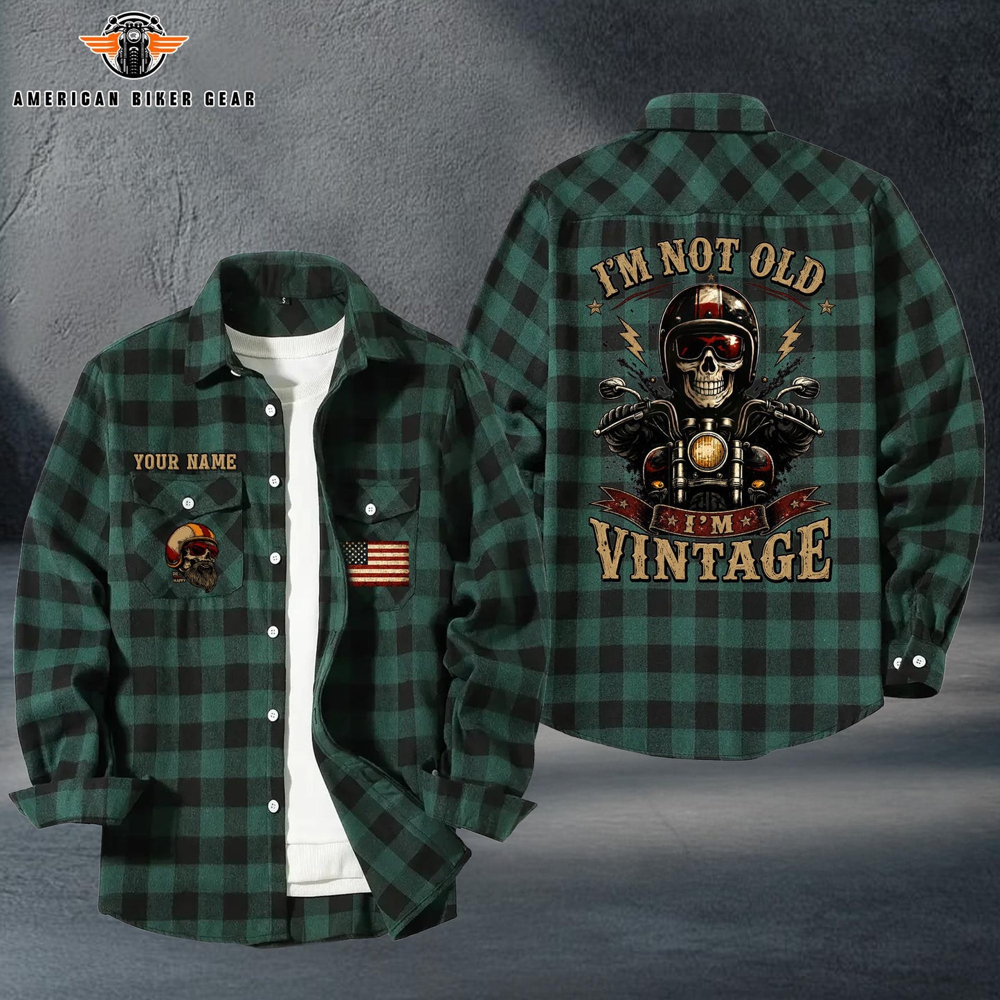 Biker Personalized Casual Flannel Long Sleeve Shirt TP10