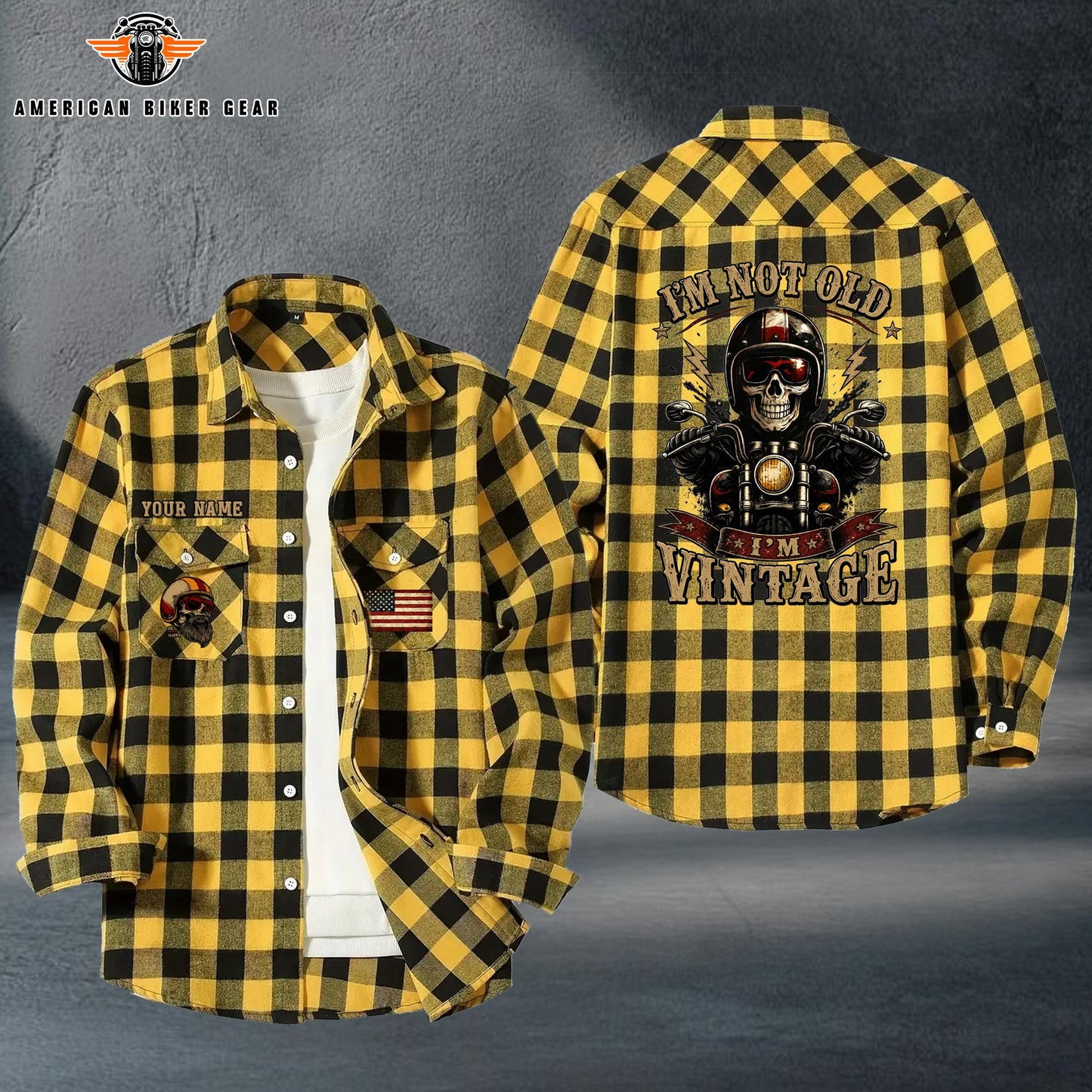 Biker Personalized Casual Flannel Long Sleeve Shirt TP10