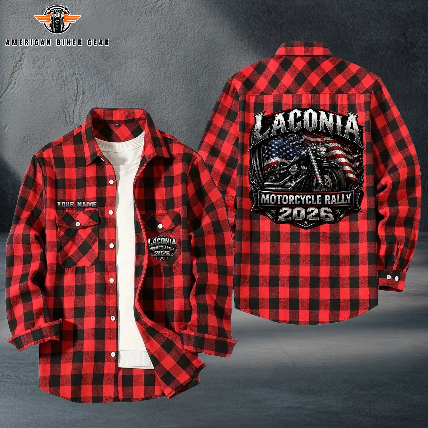Biker Personalized Casual Flannel Long Sleeve Shirt TP14