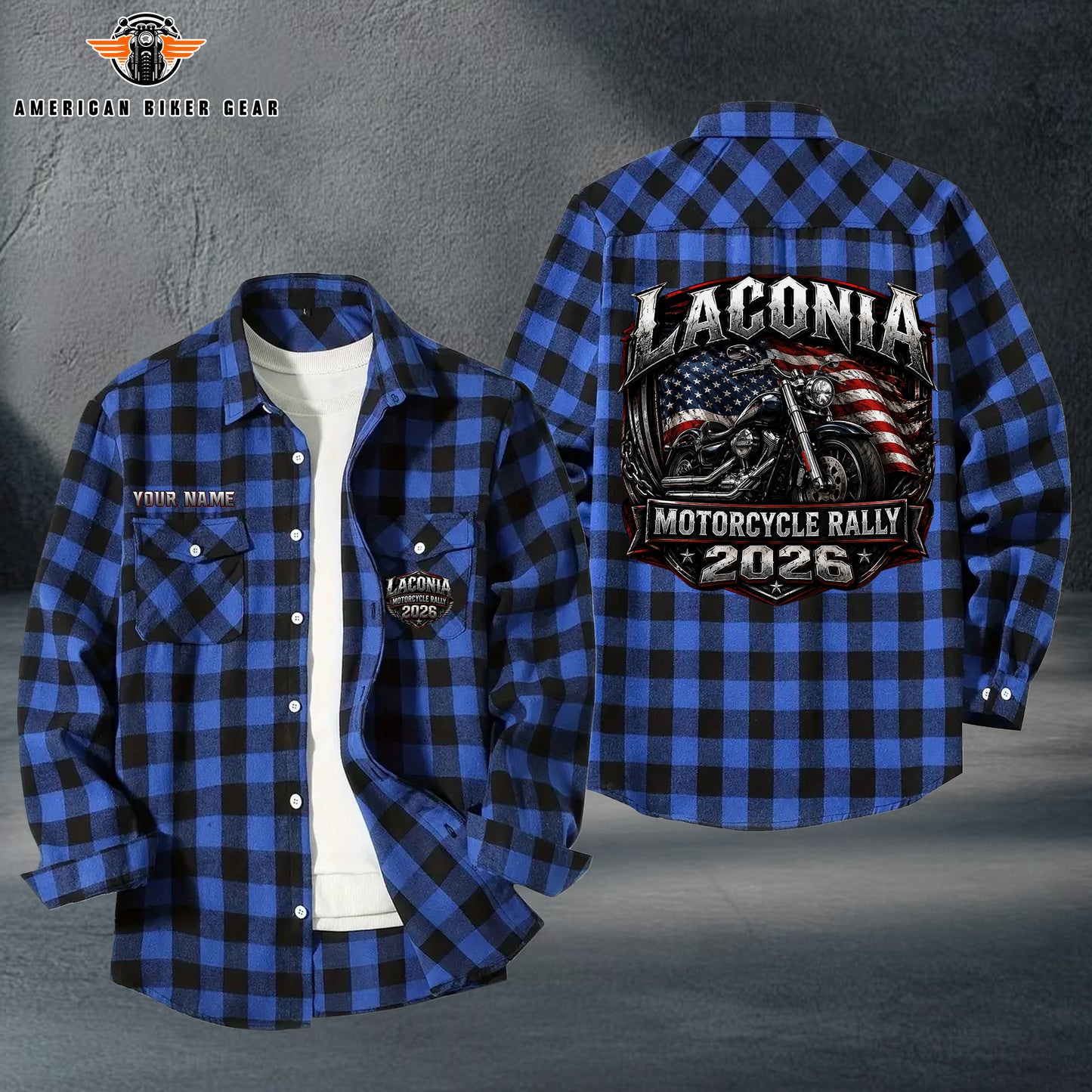 Biker Personalized Casual Flannel Long Sleeve Shirt TP14