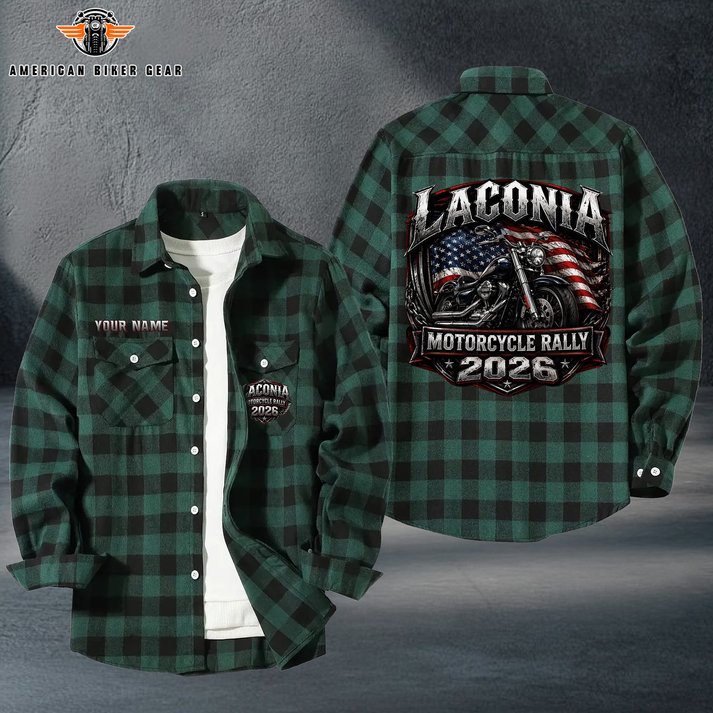 Biker Personalized Casual Flannel Long Sleeve Shirt TP14