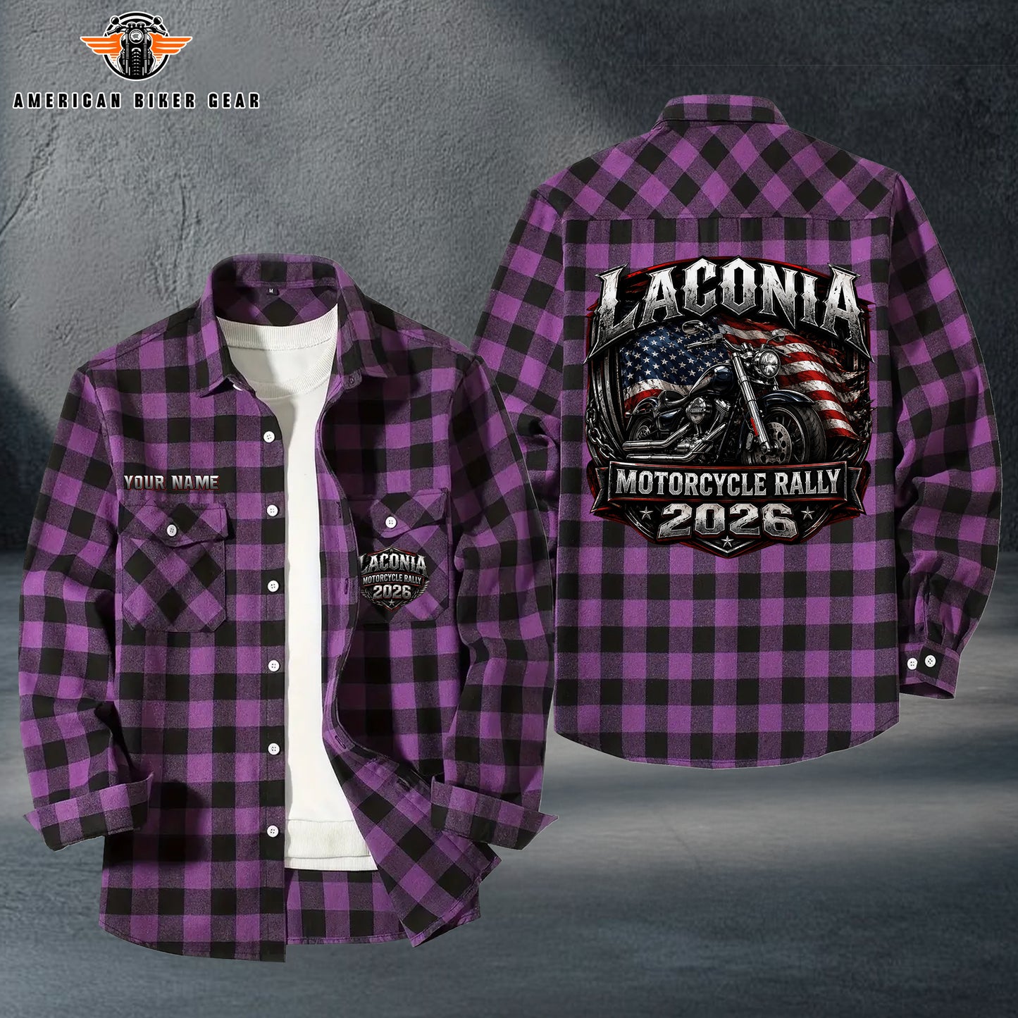 Biker Personalized Casual Flannel Long Sleeve Shirt TP14