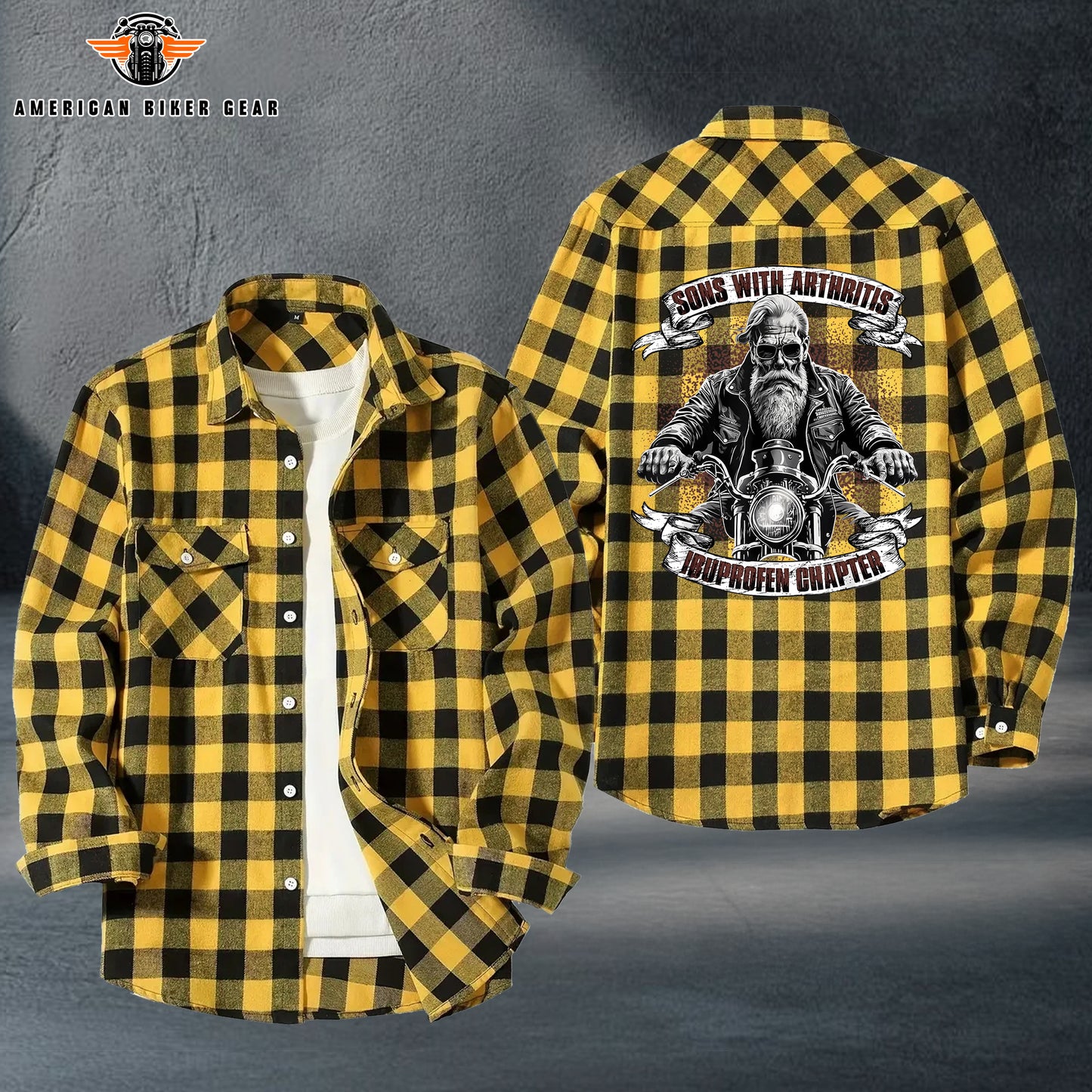 Biker Personalized Casual Flannel Long Sleeve Shirt TP17