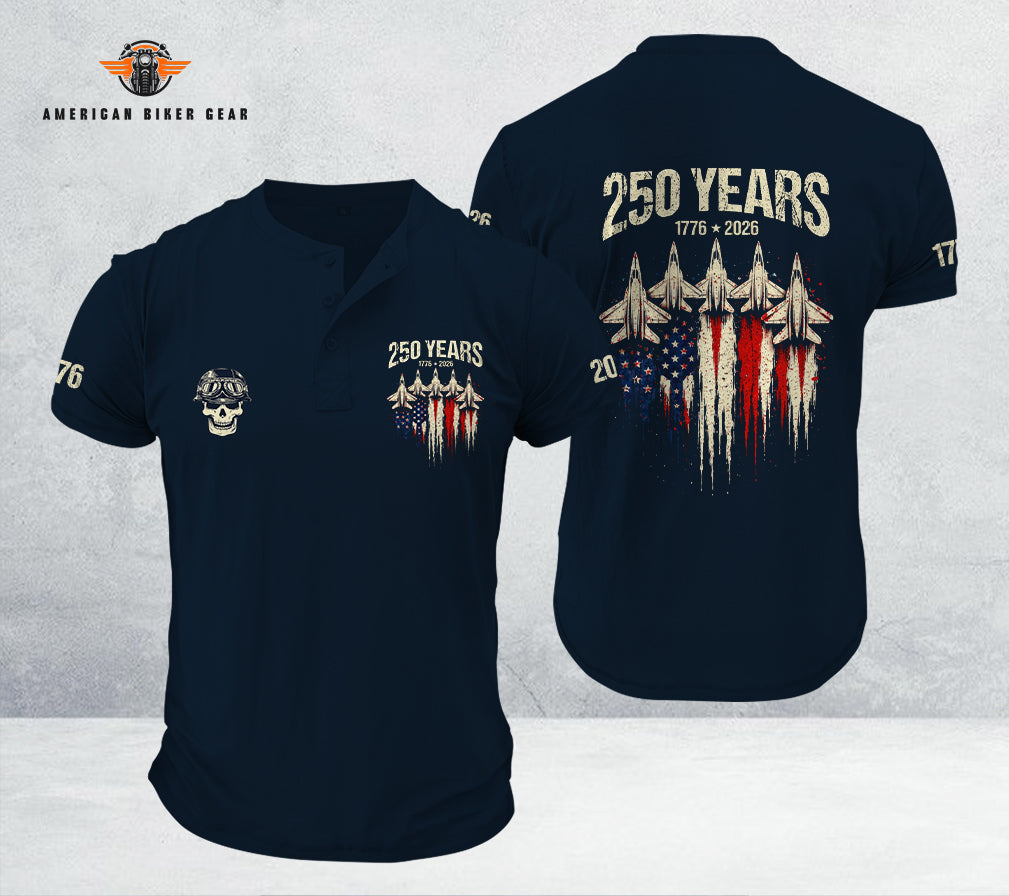 USA 250th Anniversary Personalized Henley Shirt TP12
