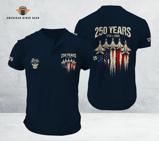 USA 250th Anniversary Personalized Henley Shirt TP12