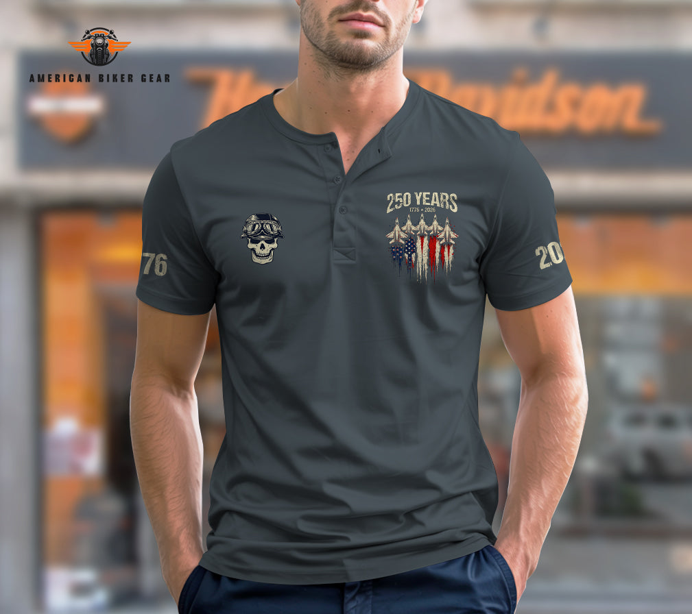 USA 250th Anniversary Personalized Henley Shirt TP12