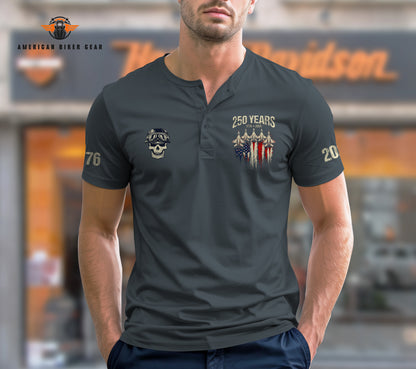 USA 250th Anniversary Personalized Henley Shirt TP12