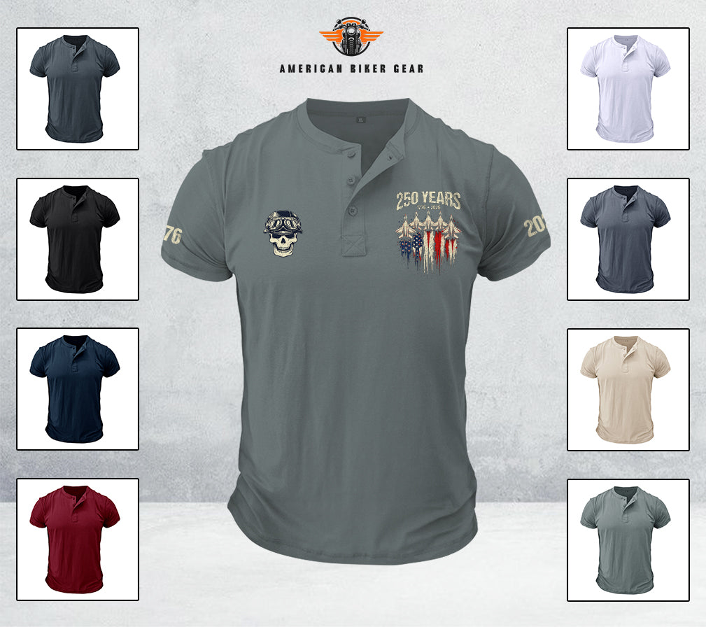 USA 250th Anniversary Personalized Henley Shirt TP12
