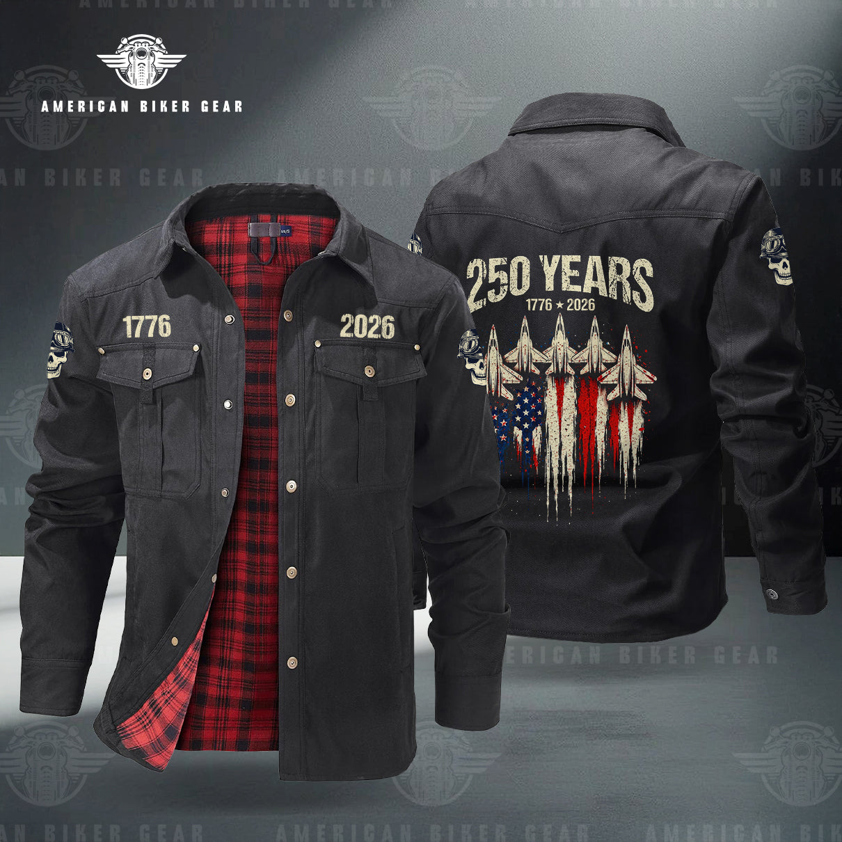 USA 250th Anniversary Personalized Line Flannel Jacket TP09