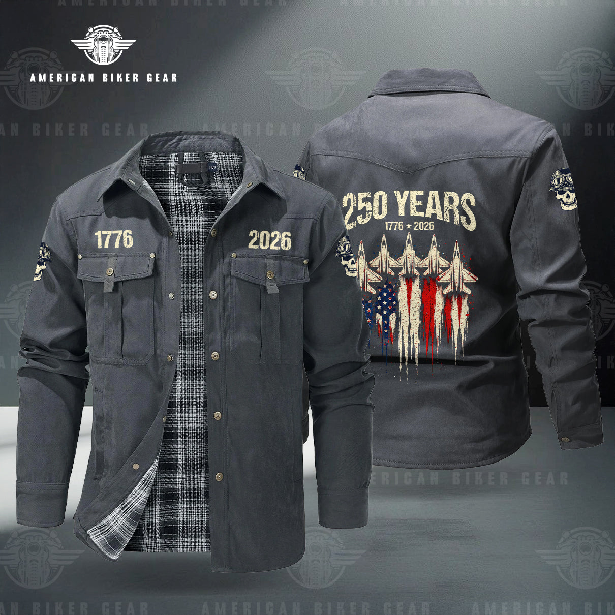 USA 250th Anniversary Personalized Line Flannel Jacket TP09