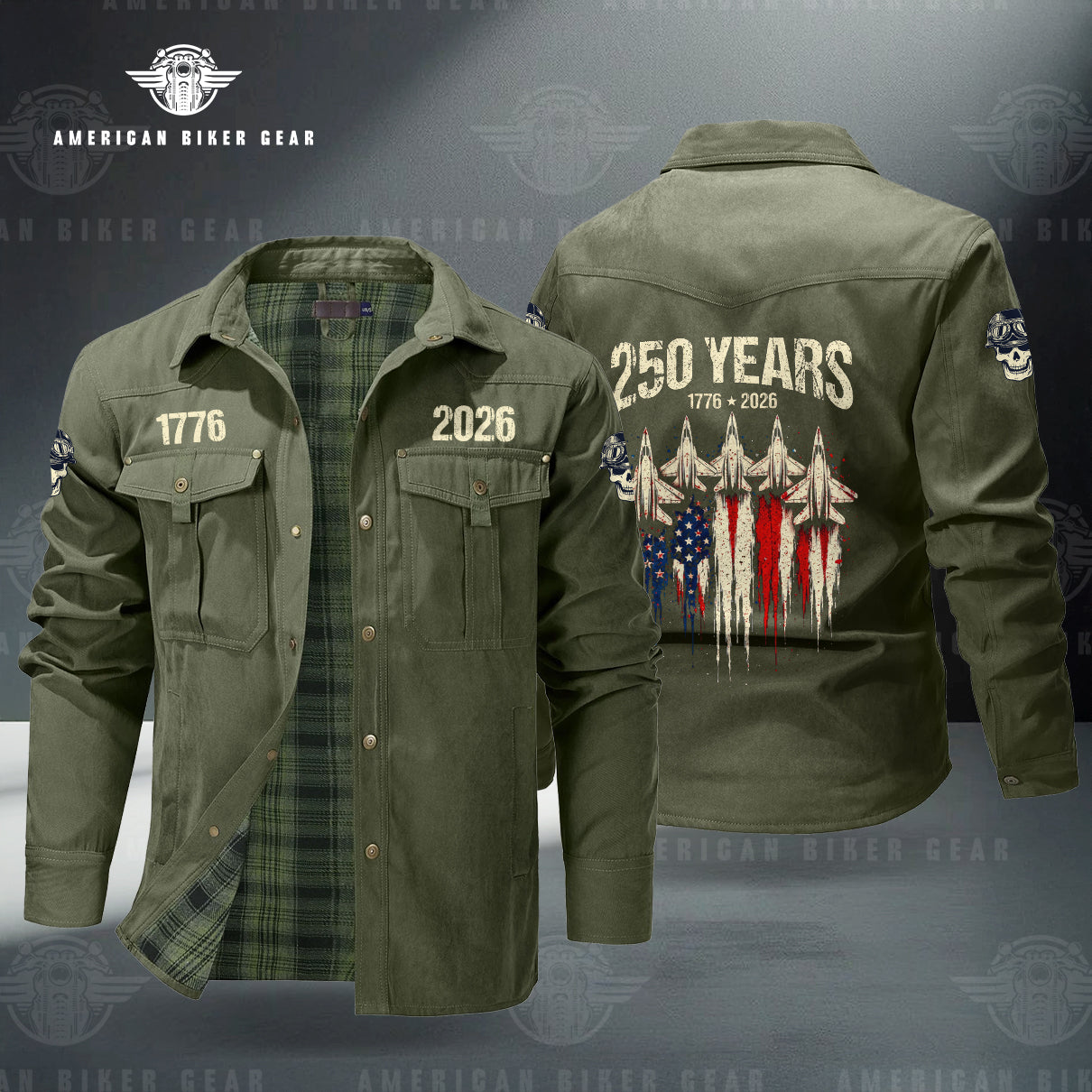 USA 250th Anniversary Personalized Line Flannel Jacket TP09