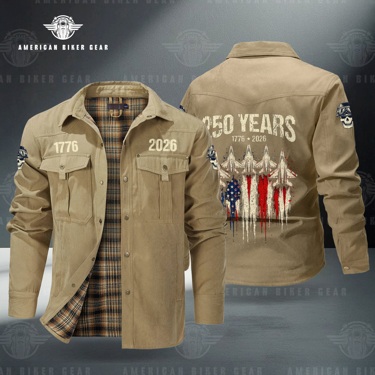 USA 250th Anniversary Personalized Line Flannel Jacket TP09