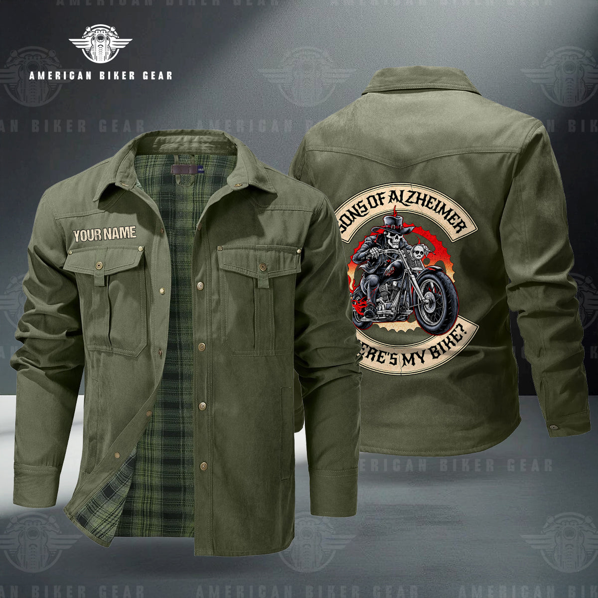 Sons Of Alzheimer Where's My Bike Personalized Men's Jackets Flannel Lined TP11