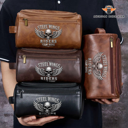 Biker Personalized Leather Toiletry Bag TP01