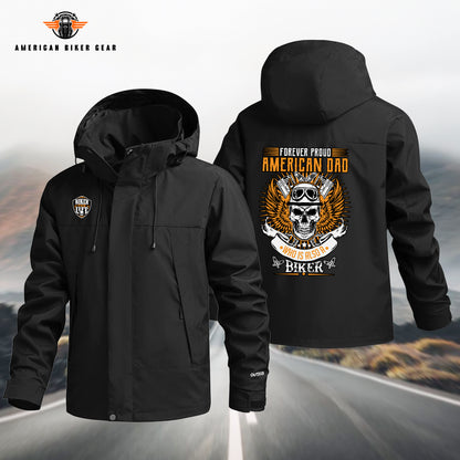 Forever Proud American Biker Dad Waterproof Jacket TP02