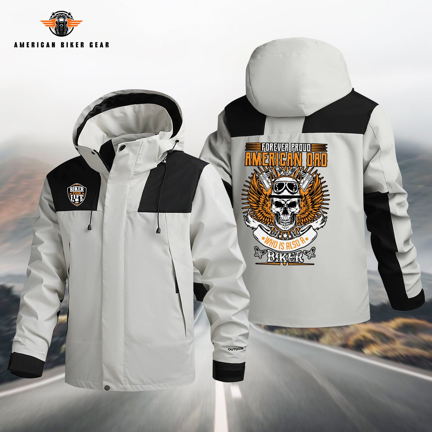 Forever Proud American Biker Dad Waterproof Jacket TP02