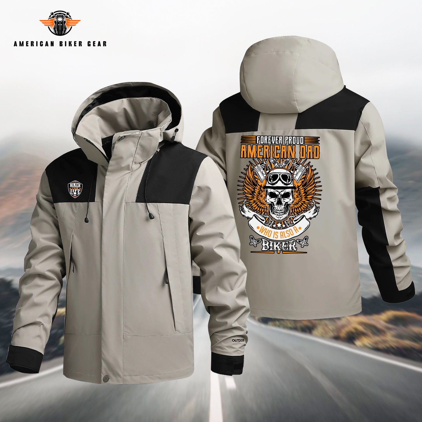 Forever Proud American Biker Dad Waterproof Jacket TP02