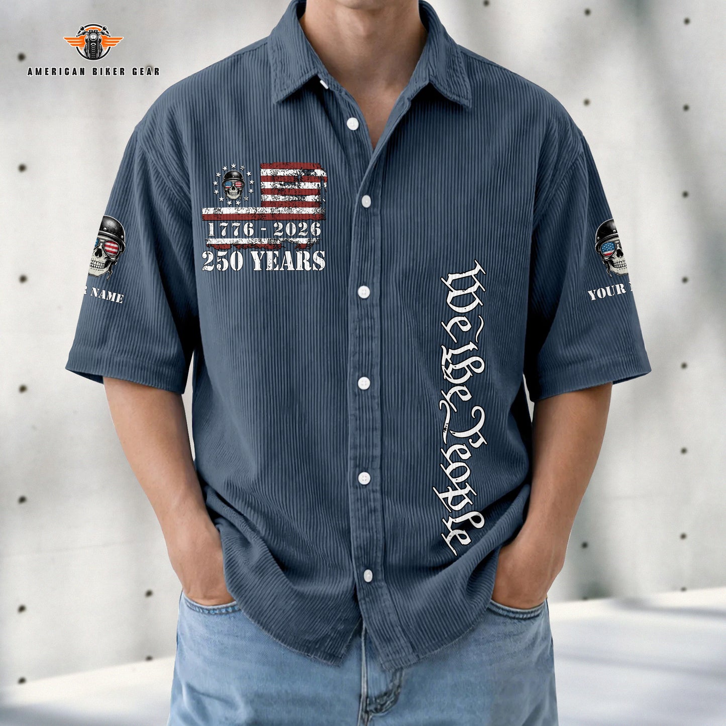 USA 250th Anniversary Personalized Retro Corduroy Button Shirt TP01