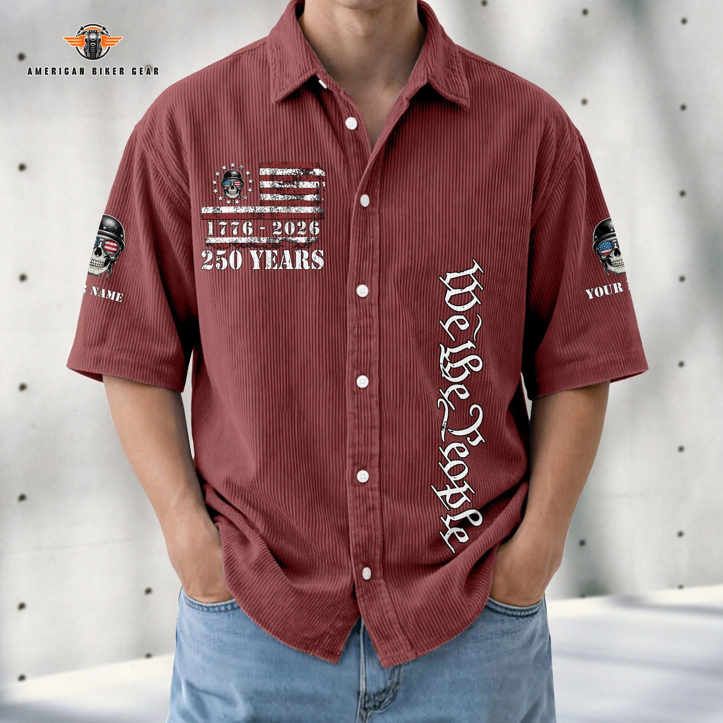 USA 250th Anniversary Personalized Retro Corduroy Button Shirt TP01