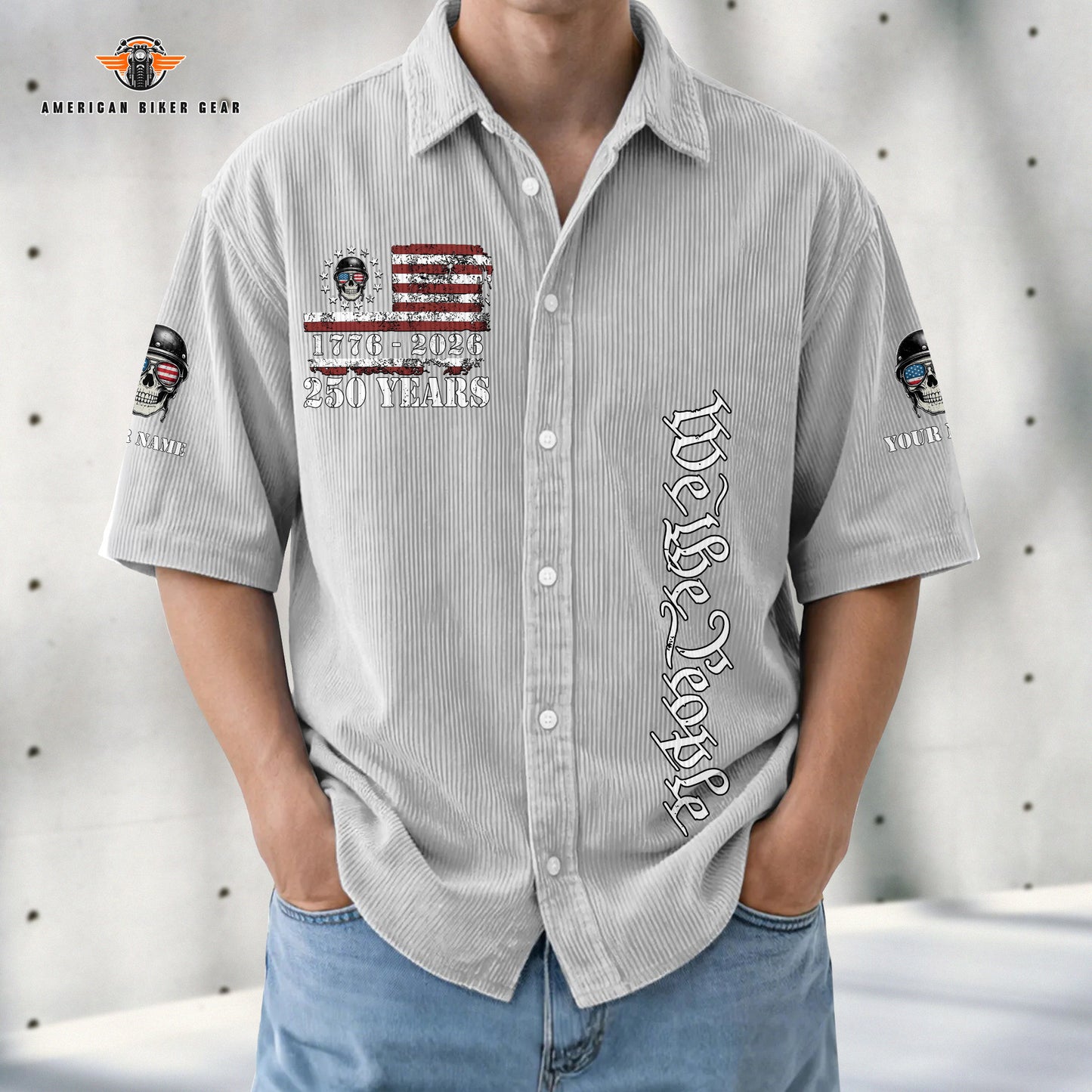 USA 250th Anniversary Personalized Retro Corduroy Button Shirt TP01